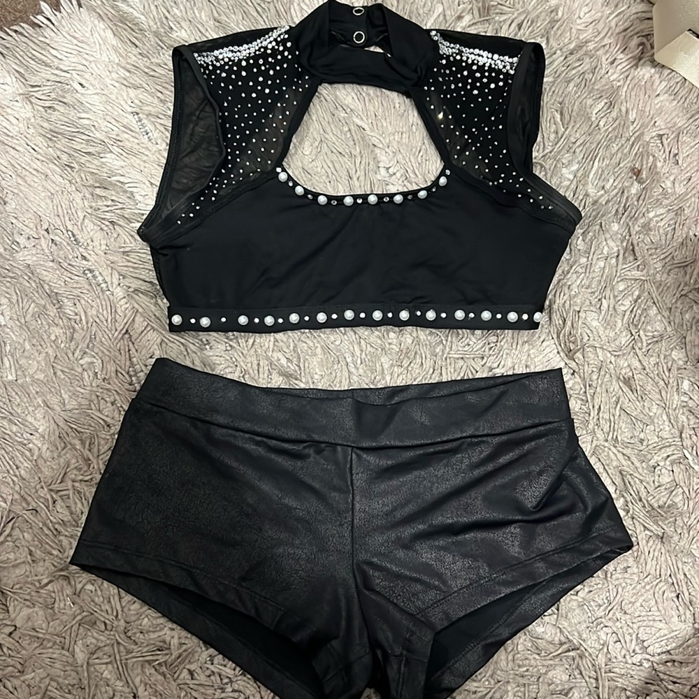 Pleather Black Dance Shorts